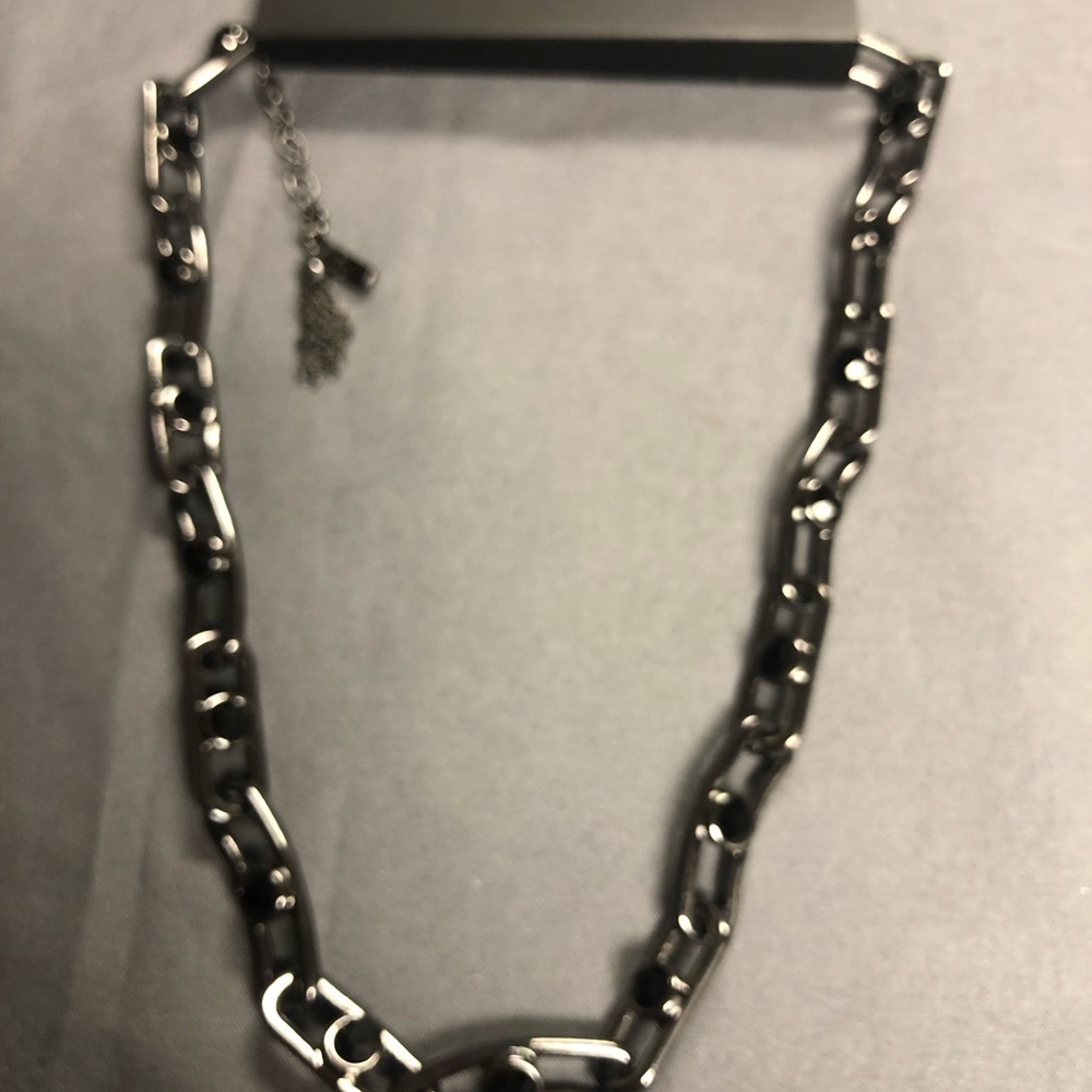 Simply Vera Vera Wang Glossy Black / Gun Metal Necklace - Picture 2 of 6